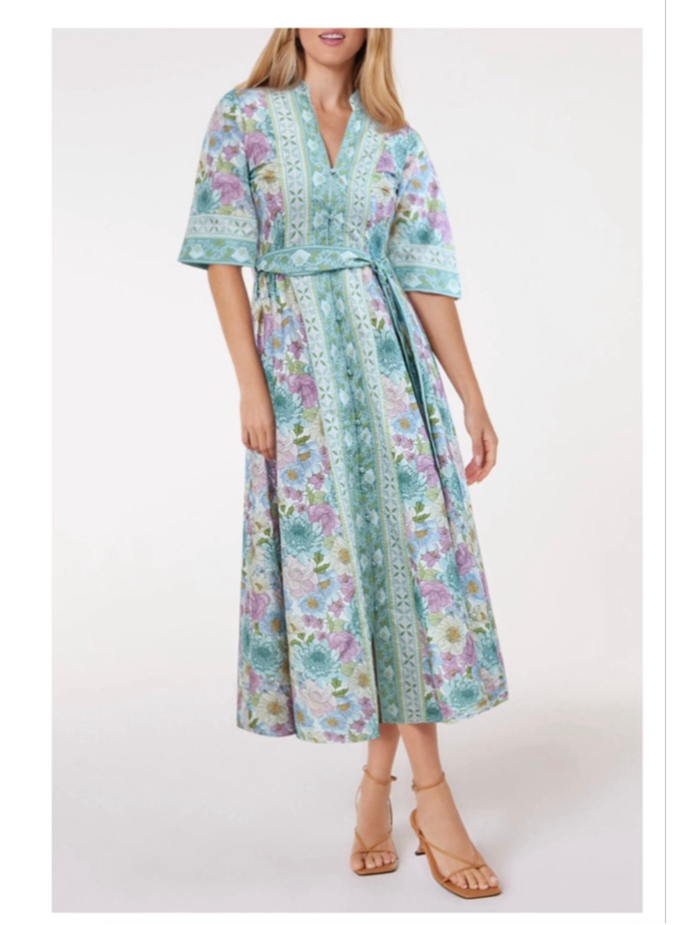 Women's Hermoza Teal Floral Maxi Dress XS